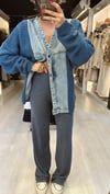 İndigo Beli Lastikli Bol Paça Basic Pantolon