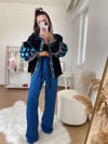 İndigo Beli Lastikli Bol Pantolon