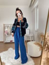 İndigo Beli Lastikli Bol Pantolon