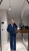 İndigo Ön Fermuarlı Hırkalı Triko Takım