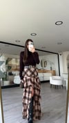 Kahve Bej Kemerli Katlı Etek