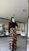 Kahve Bej Kemerli Katlı Etek