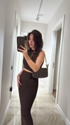 Kahve Bel Dekolteli Marka Model Elbise