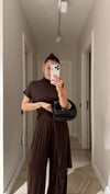 Kahve Beli Bastikli Marka Model Basic Pantolon