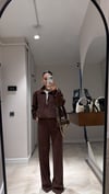Kahve Beyaz Kendinden Atletli Takım