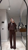 Kahve Beyaz Kendinden Atletli Takım