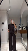 Kahve Bisiklet Yaka Tişört Pantolon Takım