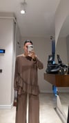 Kahve Bluzu Fırfırlı Pantolon Takım
