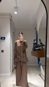 Kahve Bluzu Fırfırlı Pantolon Takım