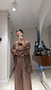 Kahve Bluzu Fırfırlı Pantolon Takım