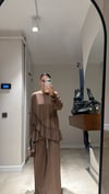 Kahve Bluzu Fırfırlı Pantolon Takım