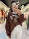 Kahve Boston İşlemeli Sweat