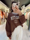 Kahve Boston İşlemeli Sweat