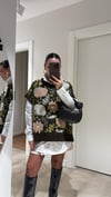 Kahve Çiçek İşlemeli Gömlek Süveter 