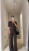 Kahve Çift Fermuarlı Marka Model Triko Takım