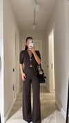 Kahve Çift Fermuarlı Marka Model Triko Takım