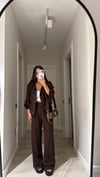 Kahve Çıtçıtlı Bomber Ceket Pantolon Takım