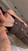 Kahve Dantel Askılı Düğmeli Bluz