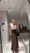 Kahve Fermuarlı Süet Çan Etek