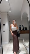Kahve Fermuarlı Süet Çan Etek