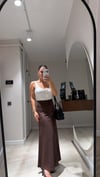 Kahve Fermuarlı Süet Çan Etek