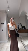 Kahve Fermuarlı Süet Çan Etek