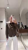 Kahve Fiyonk Detaylı Gömlek