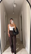 Kahve Geometrik Taşlı Bol Paça Marka Model Jean