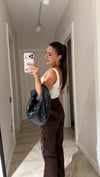 Kahve Geometrik Taşlı Bol Paça Marka Model Jean