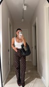 Kahve Geometrik Taşlı Bol Paça Marka Model Jean