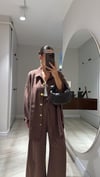 Kahve Gold Düğmeli Gömlek Pantolon Takım 