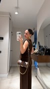 Kahve Gold Düğmeli Triko Yelek Takım 