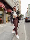 Kahve Gri Yaka Kürklü Ceket