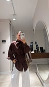 Kahve Hakim Yaka Kemerli Gömlek