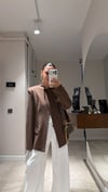 Kahve Hakim Yaka Tek Düğmeli Blazer Ceket