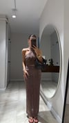 Kahve Halter Yaka Ajurlu Etek Takım