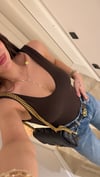 Kahve Kalın Askılı V Yaka Bodysuit