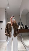 Kahve Kareli Oversize Gömlek
