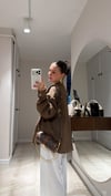 Kahve Kareli Oversize Gömlek