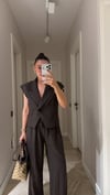 Kahve Kendinden Çizgili Kolsuz Marka Model Takım