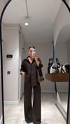 Kahve Kısa Kol Tek Cepli Pantolon Takım