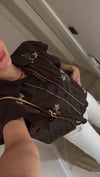 Kahve Kol Fırfırlı Taşlı Crop Gömlek