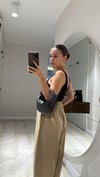 Kahve Lastikli Keten Şalvar Pantolon