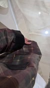 Kahve Mürdüm Kadife Yakalı Ekose Ceket