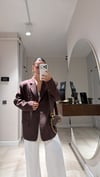 Kahve Ön Dikiş Detaylı Blazer Ceket 