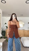 Kahve Ön Düğmeli İp Askılı Marka Model Yelek