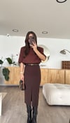 Kahve Ön Yırtmaçlı Midi Boy Marka Model Etek