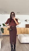 Kahve Ön Yırtmaçlı Midi Boy Marka Model Etek
