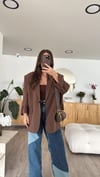 Kahve Oversize Tensel Ceket 