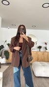 Kahve Oversize Tensel Ceket 